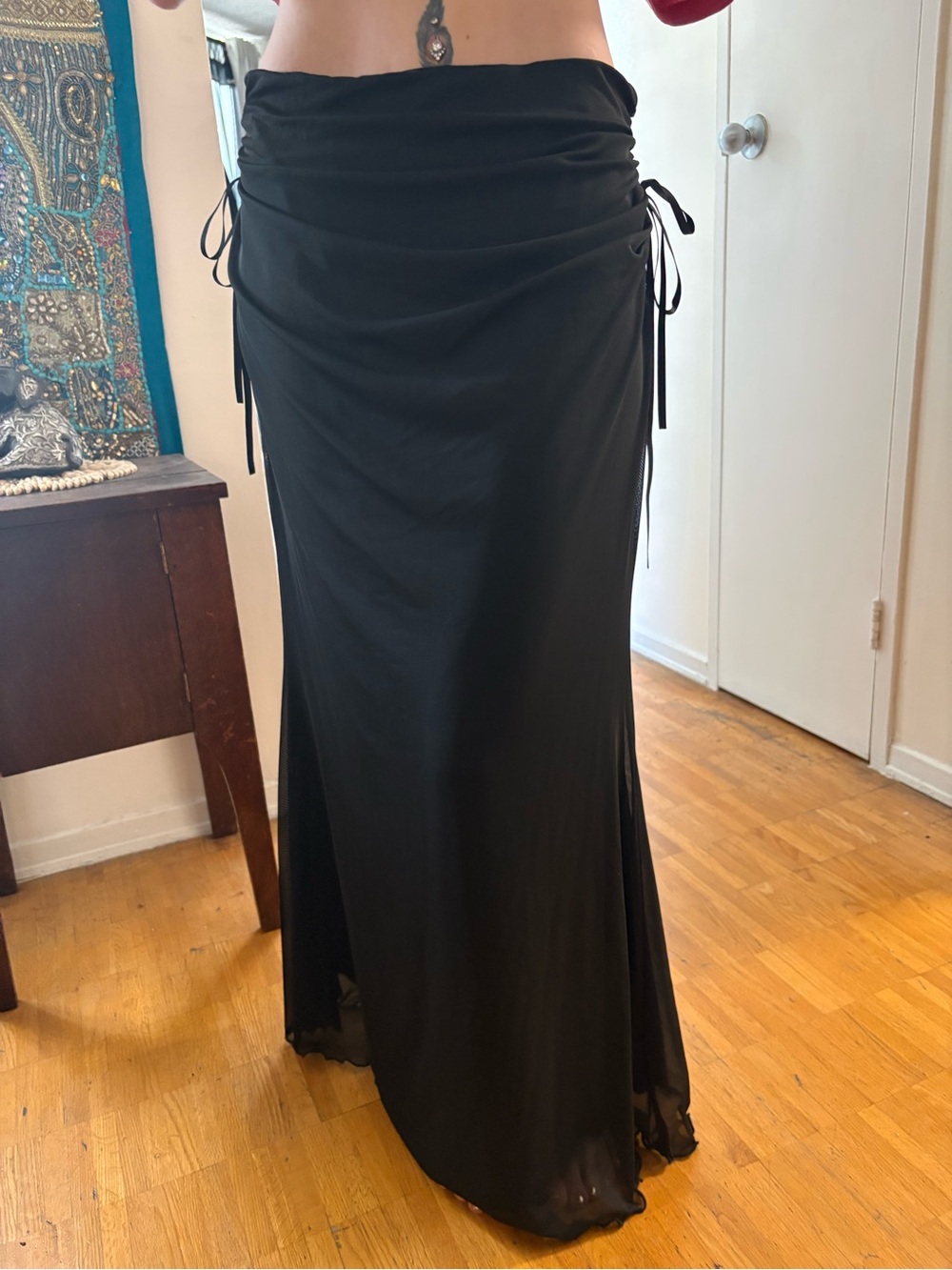 Witchy Gothic lace up slinky skirt large